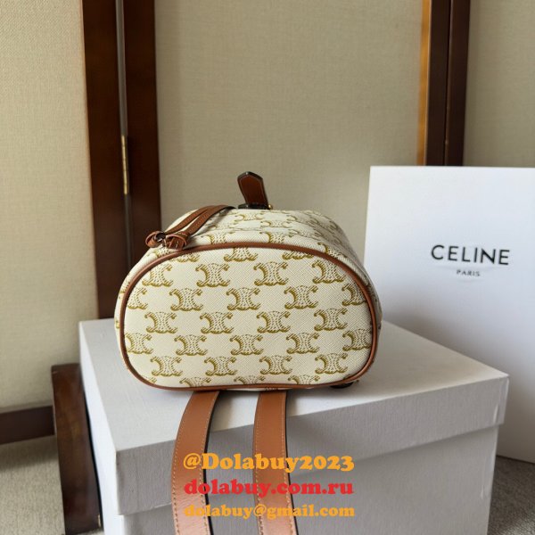 Backpack Celine Replica 197662 Folco Triomphe Canvas Bag