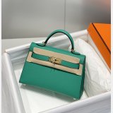 Replica Hermes Vert Jade Green Kelly Online Store Bag