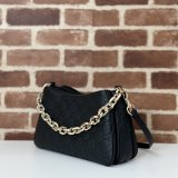 Gucci Designer Copy GG Emblem Small Shoulder Chain 815263 Black Bag