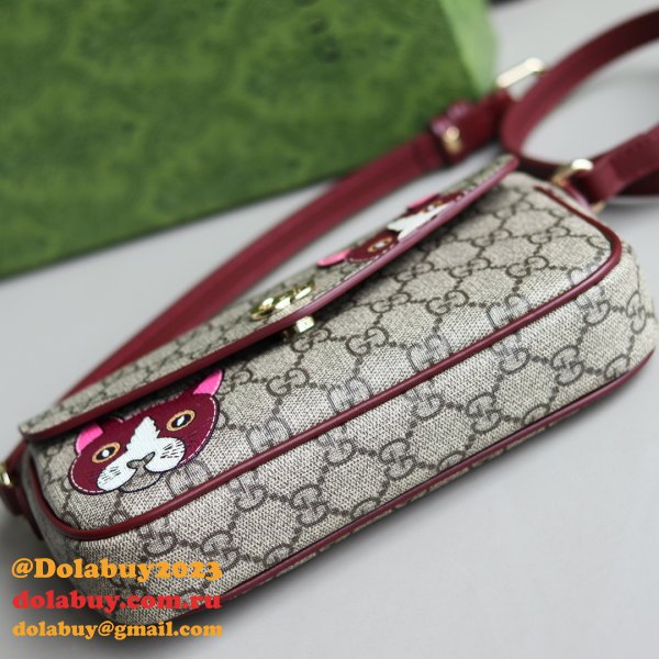 GG Mini Shoulder Bag With Cat Detail #818764