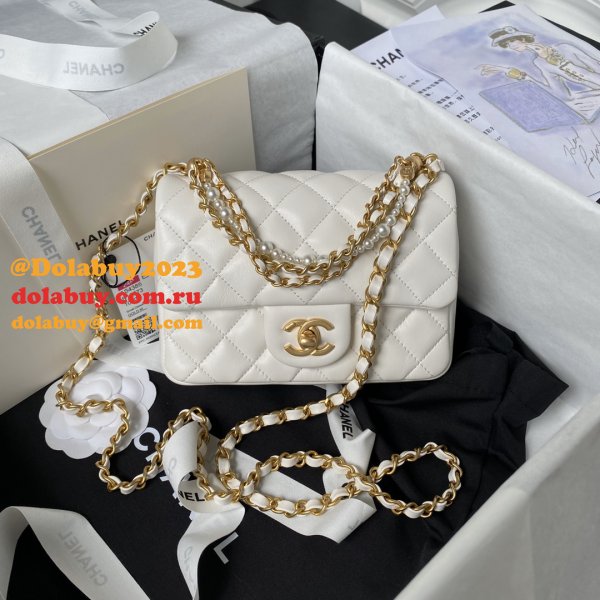 Luxury CC MINI AS4385 pearl chain BAG 2024