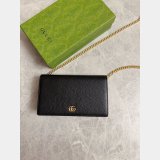 TOP LUXURY GUCCI REPLICAS 497985 MARMONT LEATHER MINI CHAIN WALLETS BAG