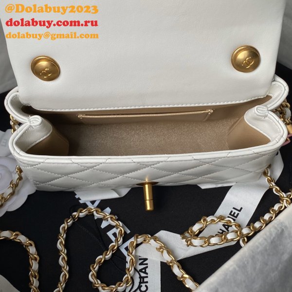 Shop 1:1 Mirror AS4973 Replica Shoulder Black/White Bags