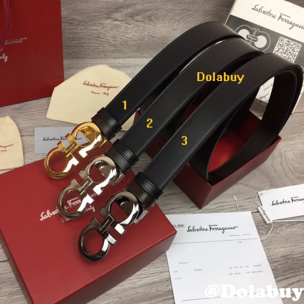 Replica Designer Salvatore Ferragamo 35 mm Black Belts