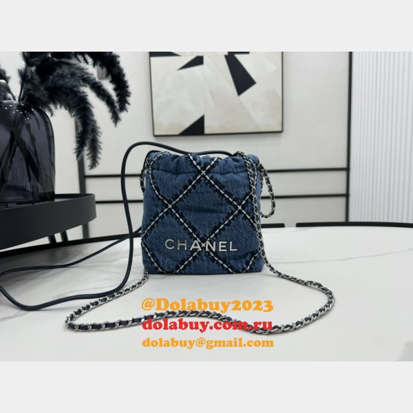 Top Quality CHANEL 22 denim bag AS3260