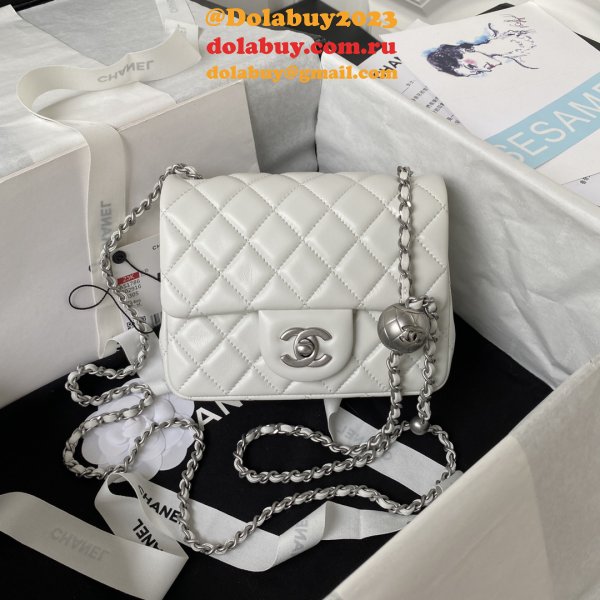 Top Quality CC CF mini classical AS1786 SILVER BALL bag