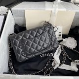 2020 Luxury CC CF 20CM Flap Lambskin Classic Black Bags