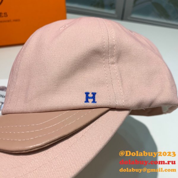 Hermes High Quality Canvas fabric Peaked cap