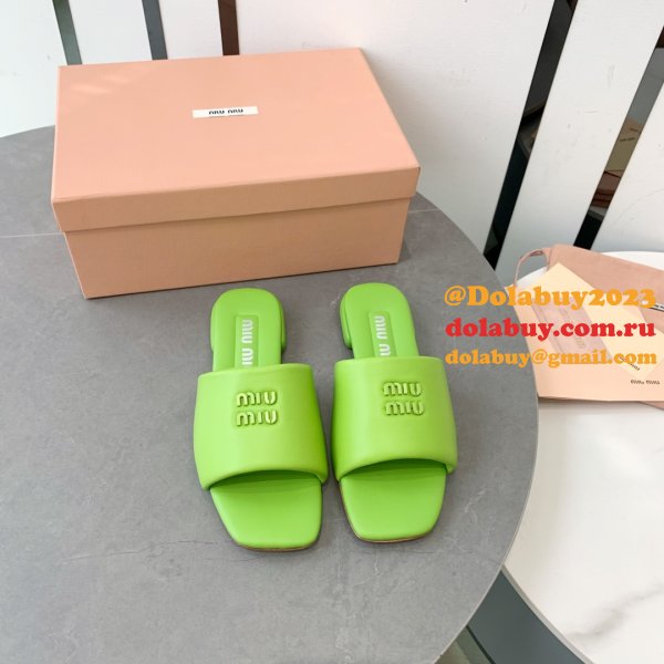 Perfect MiuMiu Bread Slippers Summer Replica Sandals