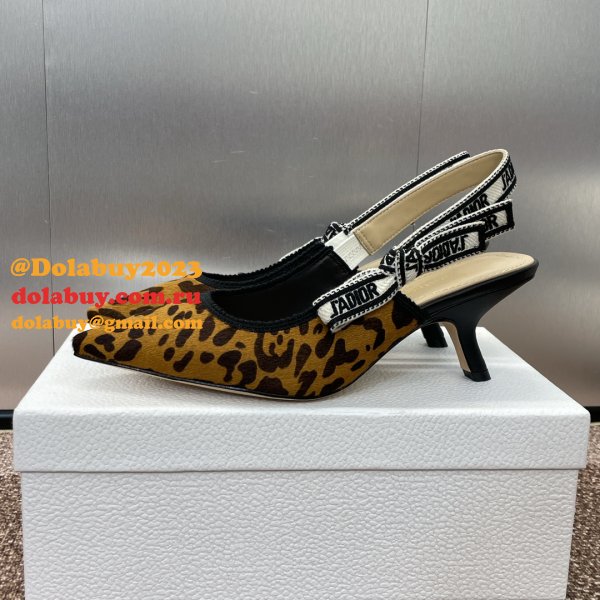 Luxury DiOR J'Adior Slingback Pump Leopard Shoes