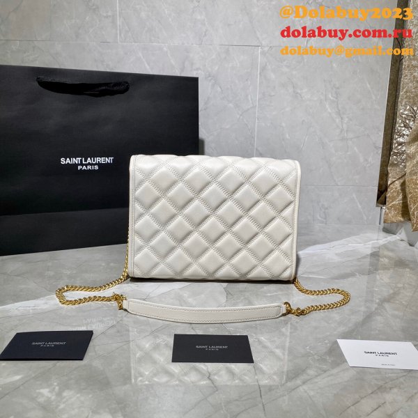 Replicas Saint Laurent Becky Large chain bag in quilted lambskin