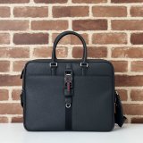 Gucci Copy Business Mens Medium Briefcase Web Black 816757 Bag