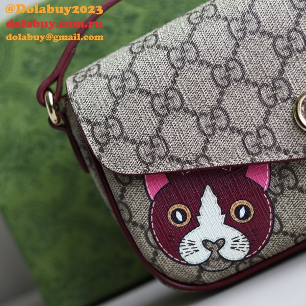 GG Mini Shoulder Bag With Cat Detail #818764