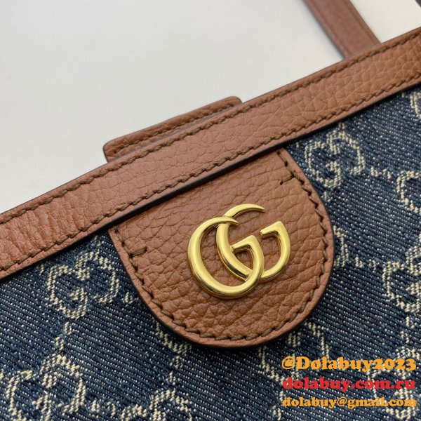 Dark blue Knockoff Gucci Ophidia GG medium tote 631685 Bag