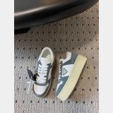 Prada Downtown Bold Nappa Leather And Suede Sneakers