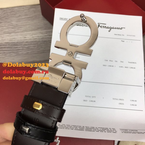 Replica Designer Salvatore Ferragamo 35 mm Black Belts