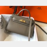 Replica Hermes Mini Kelly Epsom leather Earthy Gray Bags