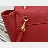 Celine cheap nano belt red bag in grained calfskin