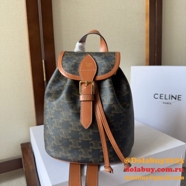 Backpack Celine Replica 197662 Folco Triomphe Canvas Bag