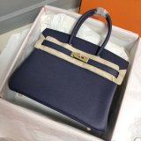 Hermes Birkin 35cm Togo leather Handbags Dark Blue