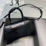 Balenciaga Replica Hourglass Small Top Handle Bag Black