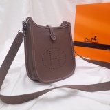 Hermes Mini Evelyne Handbags Replica Coffee