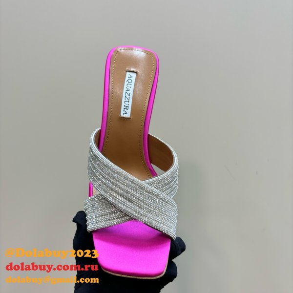 Wholesale AQUAZZURA 1:1 Mirror Rhinestone High-heeled Sandals