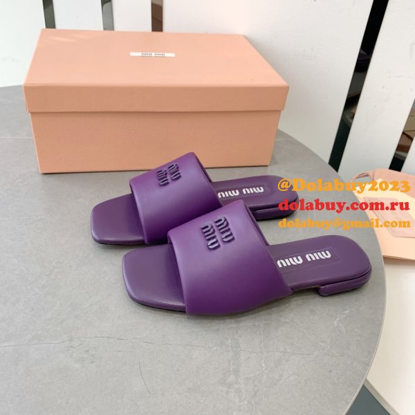 Perfect MiuMiu Bread Slippers Summer Replica Sandals