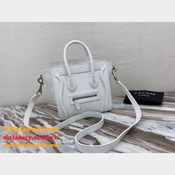 Buy Online Celine White Nano Luggage Bag-168243