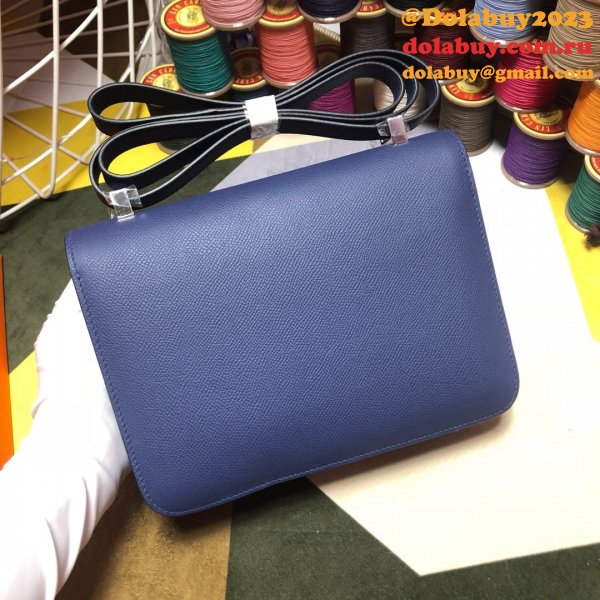 Hermes Constance Bag 23cm Epsom Leather dark blue