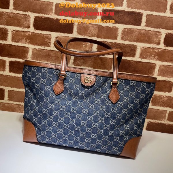 Dark blue Knockoff Gucci Ophidia GG medium tote 631685 Bag