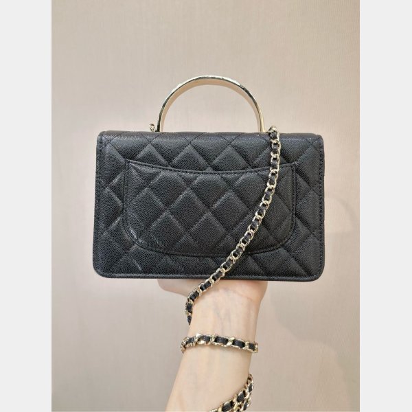 Top Quality Replica Clutch AP4853 Chain Black Handle Bag