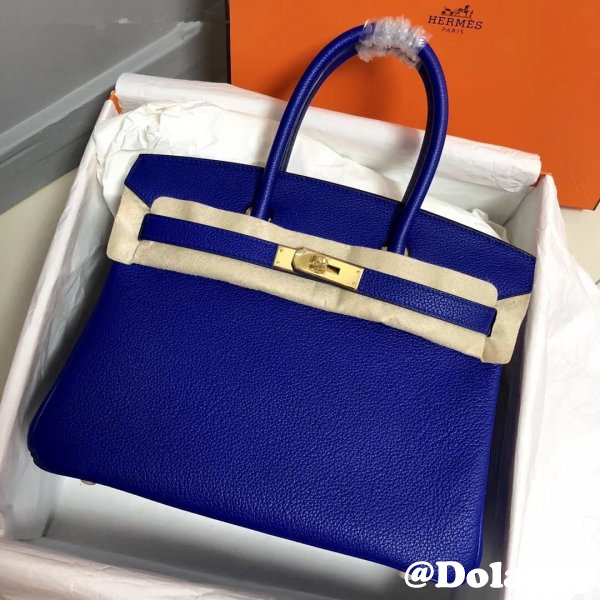 Hermes Birkin 35cm Togo leather Handbags Electric Blue