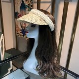 Best Christian Dior Natural raffia splicing sun Empty top hat