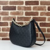 Knockoff Gucci GG Emblem Medium Shoulder Chain 820453 Black Bag