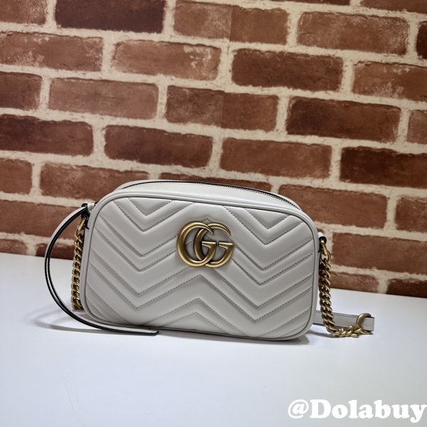 Light Grey Designer 447632 Copy GG Marmont Small Matelassé Shoulder Bag