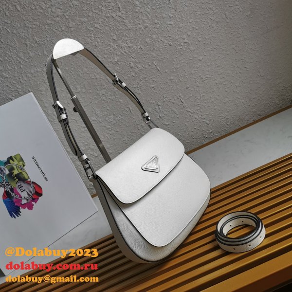 High Quality Prada Cleo Brushed Knockoff Leather Shoulder Bag