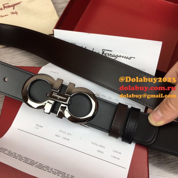 Replica Designer Salvatore Ferragamo 35 mm Black Belts