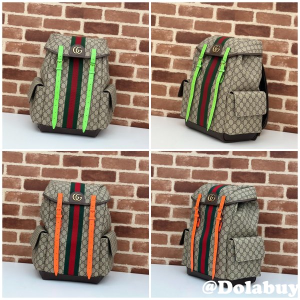 Gucci GG Supreme Ophidia Inspired Backpack 7 Star 598140 Straps