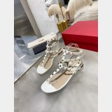 Valentino 1:1 Mirror ROCKSTUD METALLIC FLAT FLIP-FLOP SANDAL